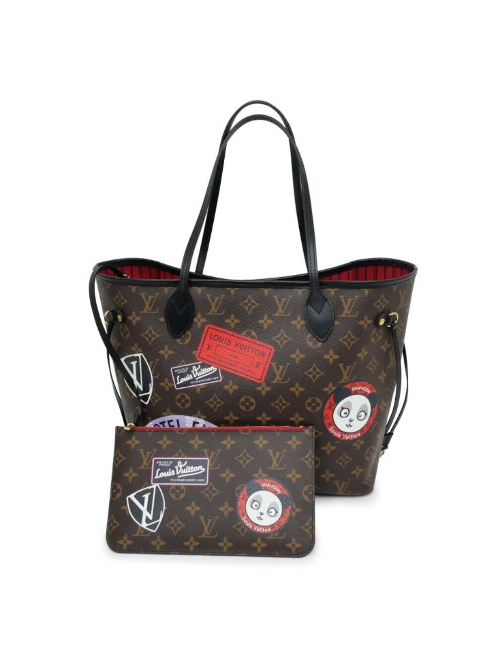 Louis Vuitton Monogram Neverfull My LV World Tour Tote Name Brown
